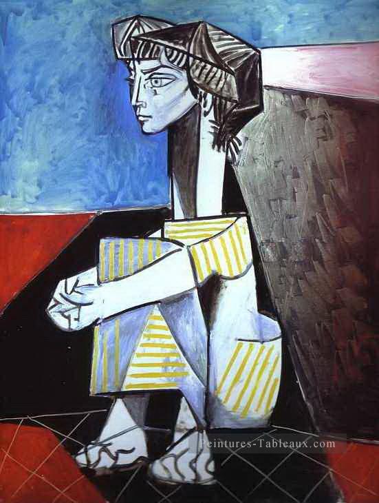 Jacqueline avec les mains croisées 1954 cubisme Pablo Picasso Peintures à l'huile